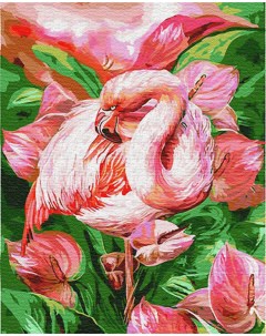 Картина по номерам на холсте 40х50 Розовый фламинго GX23743 Цветной