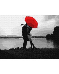 Картина по номерам EX5810 Свидание под красным зонтом Цветной