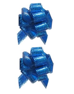 Бант шар голография МС 3846 Т СИН подарочный с тиснением темно синий набор 2 шт Nobrand