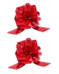 Бант шар голография МС 3846 КР подарочный с тиснением красный набор 2 шт Nobrand