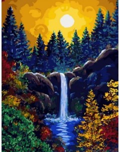 Картина по номерам Водопад ночью холст на подрамнике 40х50 см GX45178 Paintboy