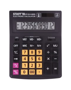 Калькулятор настольный Plus STF 333 BKRG 12 разрядный черно оранжевый 20шт Staff