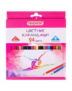 Набор цветных карандашей 24 цв арт 181813 5 наборов Пифагор