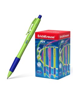 Ручка шариковая Ultra Glide Joy Neon автоматическая синяя Erich krause