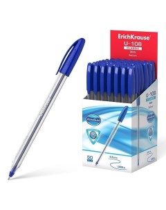 Ручка шариковая Erich Krause Ultra Glide U 108 1мм синий цвет треугольный корпус 50шт Erich krause