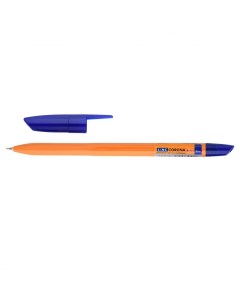 Ручка шариковая Corona Plus 0 35мм синий цвет чернил оранжевый корпус 50шт Linc