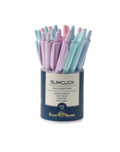 Ручка шариковая SlimClick Zefir автоматическая синяя 24 шт Bruno visconti