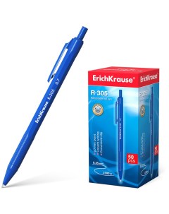 Ручка шариковая автоматическая Erich Krause R 305 0 35мм синий масляная основа 50шт Erich krause