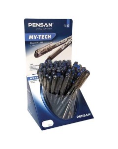 Ручка шариковая My Tech 143436 синяя 0 35 мм 60 штук Pensan