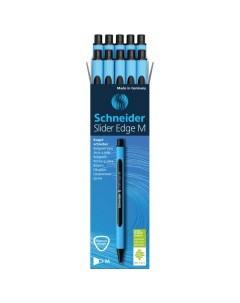 Ручка шариковая Slider Edge M трехгранная черная Schneider