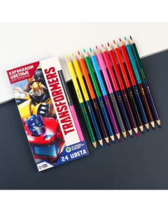 Карандаши цветные 24 цвета двусторонние transformers Hasbro