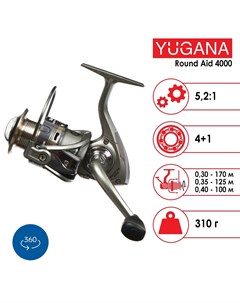 Катушка round aid 4000 4 1 подшипник 5 2 1 Yugana