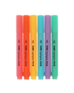 Набор маркеров тестовыделителей 6 штук 6 цветов пастель Nobrand