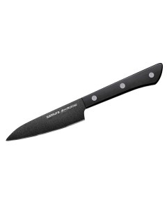 Нож овощной Shadow с покрытием Black coating 9 9 см AUS 8 ABS пластик Samura