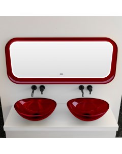 Зеркало Kristall AT6702Rubin 120х50 см для ванной с подсветкой красный Abber