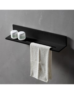 Полочка с полотенцедержателем для ванной комнаты Stein AS1655MB цвет черный матовый Abber