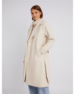 Длинное пальто без утеплителя на кнопках с рукавами реглан и поясом Zolla