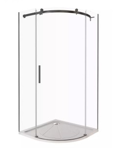 Душевой уголок Galaxy 100х100 профиль черный стекло прозрачное Good door