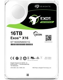 Жесткий диск HDD 16Tb Exos X16 3 5 7 2K 256Mb 4Kn 512e SAS 12Gb s ST16000NM002G Seagate