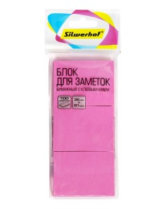Блок самоклеящийся стикеры 100 листов неоновый розовый Silwerhof
