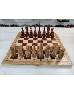 Шахматы ручной работы из дуба на доске 47 см Lavochkashop