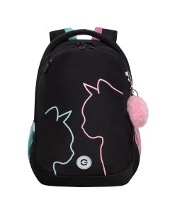 Рюкзак молодежный RD 440 3 3 с карманом для ноутбука 13 черный мятный Grizzly