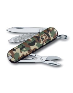 Нож брелок Classic SD Camouflage 58 мм 7 функций зелёный камуфляж Victorinox