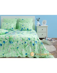 Комплект постельного белья Есения зеленый 1 5 спальный 32616 Хлопковый край