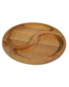 Блюдо сервировочное деревянное круглое двухсекционное менажница бук 20 см Azime