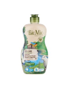 Экологичное средство для мытья посуды овощей и фруктов c эфирным маслом мяты 450 мл Biomio