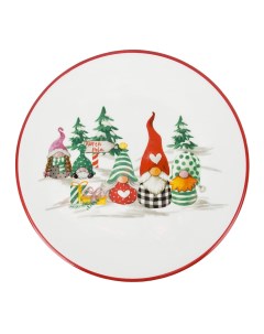 Блюдо сервировочное Рождественские гномы керамика 24х24х2 5 см N2521167 Dolomite