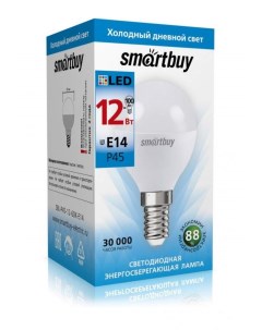 Лампа светодиодная E14 12W 6000K Шар арт 781482 10 шт Smartbuy
