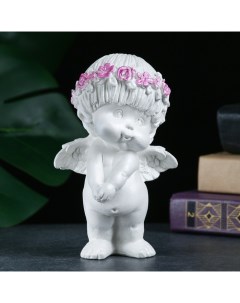Фигура Ангел в венке перламутр 14х9х6см Хорошие сувениры