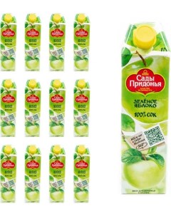 Сок Яблочный из зелёных яблок 1л комплект из 12 шт Сады придонья