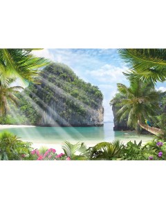 Фотообои Decor F коллекцияF 099 Райский остров с пальмами 400х270 1 Divino