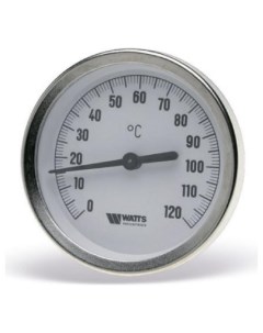 Термометр аксиальный биметаллический F R801 OR TAS 0 120 С 63мм с погружной гильзой Watts