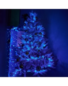 Светодиодная гирлянда мишура роса новогодняя интерьерная на ёлку H0280 5 м синяя Baziator