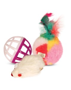 Игрушка для кошек набор мяч мышь шар d 4см 4 5см 4см Триол