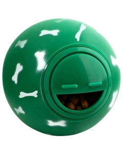 Игрушка шар под лакомства Косточки 8 см зелёная Пижон