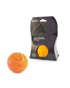 Игрушка для собак Richi светящийся мячик силикон оранжевый 6 5см Richie