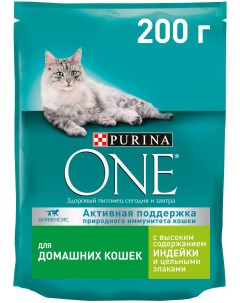 Сухой корм для кошек индейка с цельными злаками 200 г Purina one