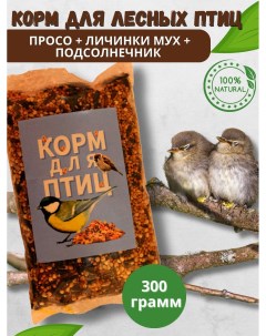 Корм для лесных птиц Просо семечки личинки мух 300 г Huntkiller
