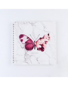 Скетчбук на гребне Бабочка 20х20см 40 листов Artfox
