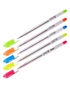 Ручка шариковая VeGa Neon 215477 синяя 0 7 мм 50 штук Стамм