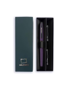 Ручка перьевая 196418 с конвертером и 2 картриджами перо EF 0 4 мм фиолетовый Малевичъ
