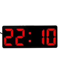 Часы настольные электронные будильник термометр календарь usb 15х6 3 см красные цифры Nobrand