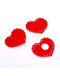Сердечки декоративные на клеевой основе набор 10 шт размер 1 шт 5 4 см цвет красный Школа талантов