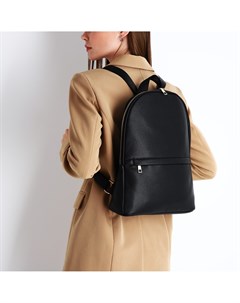 Рюкзак женский из искусственной кожи на молнии 2 кармана цвет черный Nobrand