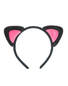 Ободок Ушки кошки черно розовые Сима-ленд