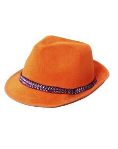 Шляпа из велюра с тесьмой оранжевая р 58 Long cheng yiwu city
